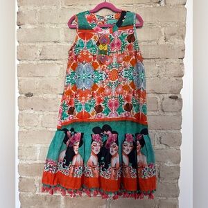 Colorful Floral Dress with Beaded Accents